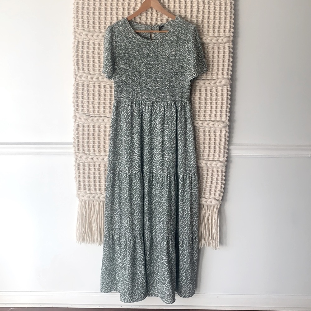 Modest Bohemian Floral Tiered Maxi Dress
